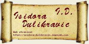 Isidora Dulikravić vizit kartica